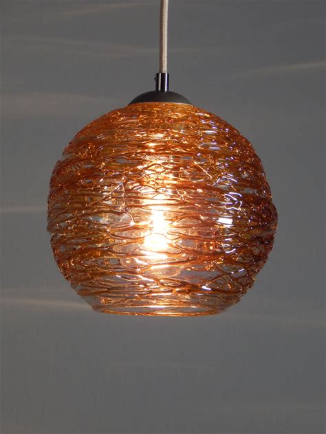 Buy Custom Gold Spun Hand Blown Glass Pendant Light Made To Order From Providence Art Glass