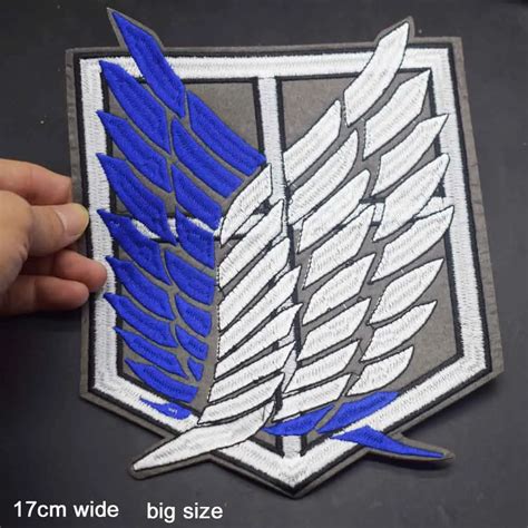 Cartoon Big Size Iron On Anime Attack Wings Of Freedom On Embroidered