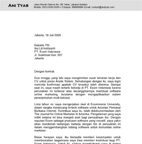 Contoh Surat Follow Up Interview