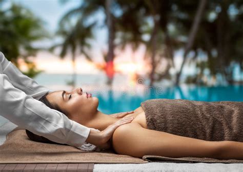 Woman Having Face And Head Massage At Spa Stock Image Image Of Concept Luxury 236271995