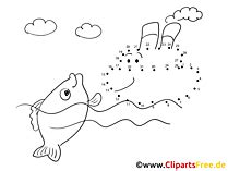 Voraussetzung hierfür ist, dass ein pinsel suverän gehalten und geführt werden kann. 数字による無料ぬりえページ絵画水の中の魚