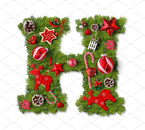 Christmas Alphabet Letter H Holiday Stock Photos Creative Market