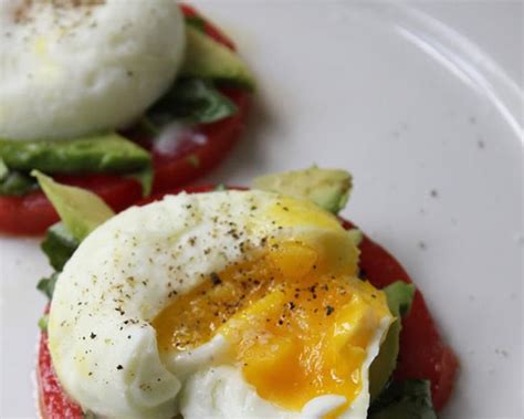 Poached Eggs With Tomatoes Avocado And Basil Recipe