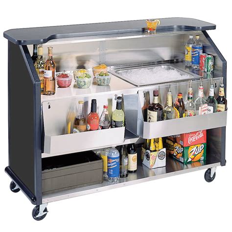 Lakeside 887 63 12 Stainless Steel Portable Bar With Black Laminate