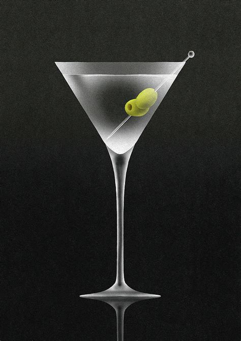 Olives In Martini Cocktail Glass Digital Art By Nick Purser