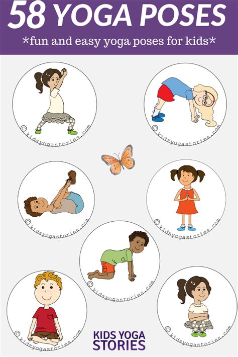 58 Fun And Easy Yoga Poses For Kids Printable Posters Yoga For Kids