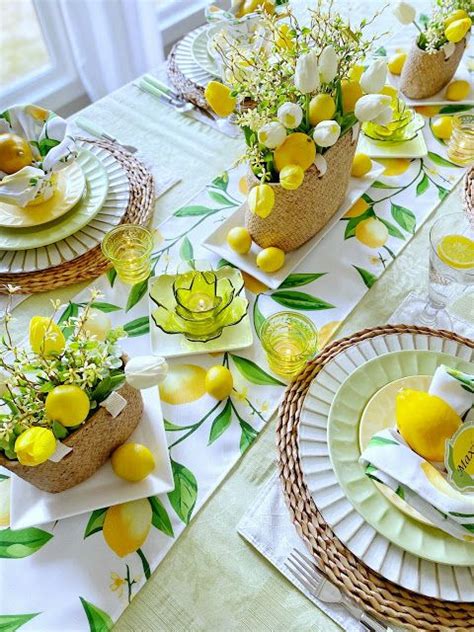 Dining Delight Spring Lemon Tablescape For Mothers Day In 2021