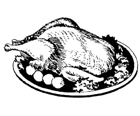 Cooked Turkey Cooked Chicken Clipart Black And White Turkey Wikiclipart