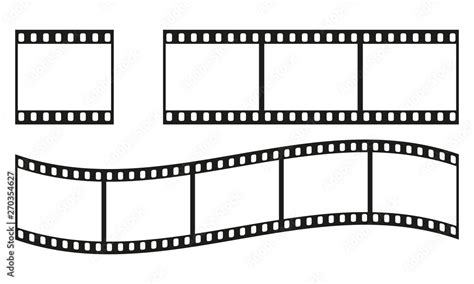 Film Strip Frame Or Border Set Photo Cinema Or Movie Negative Vector