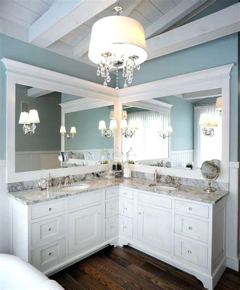 Small L Shaped Bathroom Vanity Corner Double Sink Bathrooms In In 2020 Corner Bathroom Vanity