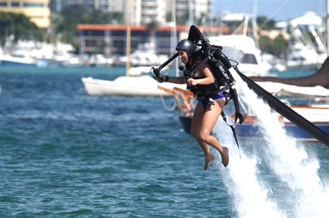 Have fun on your next ocean city, md vacation! Water jetpack pilot Sarah flying around in West Palm Beach ...