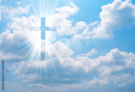 Christian Cross Appears Bright In The Sky Stock Photo Adobe Stock