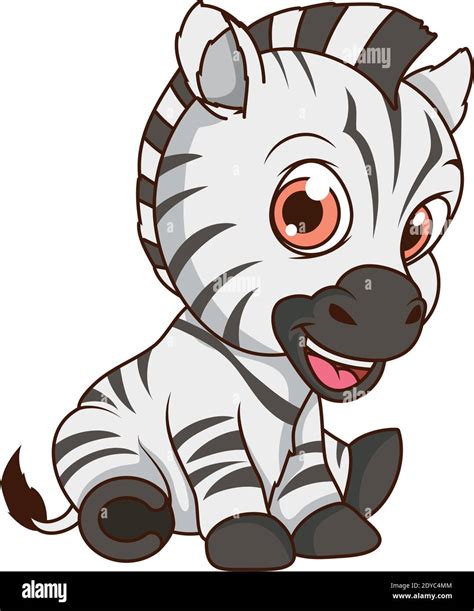 Cute Zebra Baby Cartoon Character Vector Illustration Design Stock