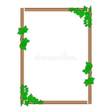 Wood Frame Template Stock Illustration Illustration Of Leaf 260812708