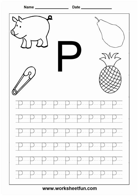 Letter P Tracing Worksheets For Preschool Workssheet List