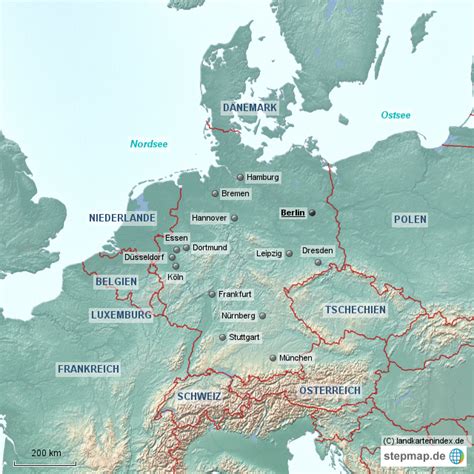 Diercke weltatlas kartenansicht deutschland physische. StepMap - Physische Landkarte von Deutschland 3 ...