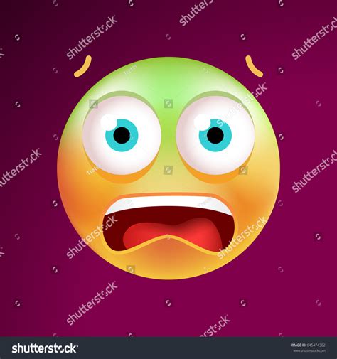 Cute Scared Emoticon On Black Background Stock Vector Royalty Free