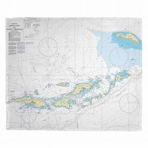 Anegada To Saint Thomas Islands Nautical Chart Blanket