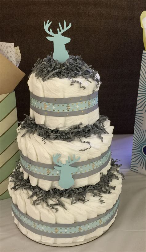 Little peanut baby shower, elephant diaper cake, little peanut, diaper cake for boys, boy baby shower, navy blue gray, its a boy theposhkraft. Buck's & Arrows Diaper Cake | Baby shower camo, Unique ...