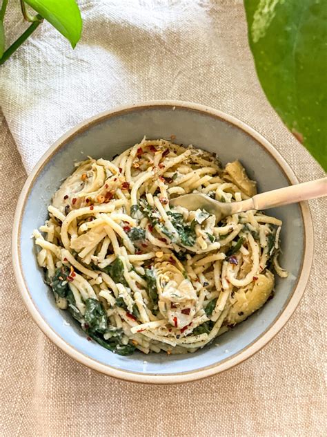 Artichoke And Spinach Pasta Consciously Vegan