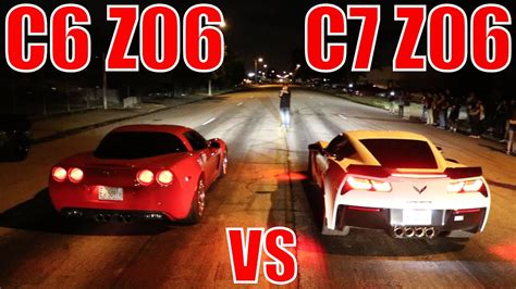 Corvette C7 Z06 Vs C6 Z06 Street Racing Who Wins Youtube