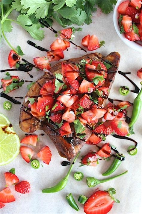 Balsamic Chicken With A Sweet And Spicy Strawberry Salsa Primal