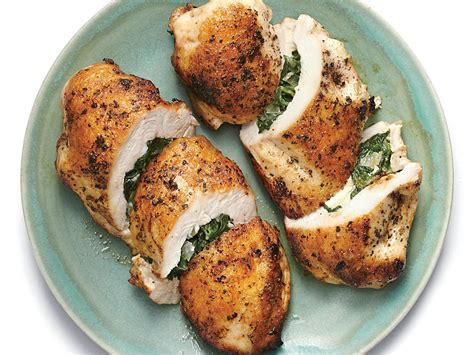 Crunchy brussels sprout chips or a bed of greens are the perfect accompaniments for this tasty dish. Pork Loin Stuffed with Spinach and Goat Cheese Recipe | Cooking Light
