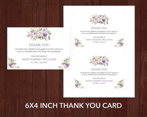 4 Page Lilac Bouquet Funeral Program Template 4 Matching Templates