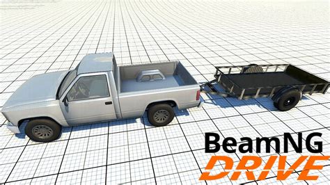 Beamng Drive Alpha Pickup Truck Trailer At The Test Track Youtube
