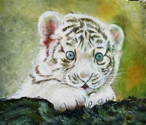 White Tiger Cub Painting By Sadhna Tiwari Fine Art America