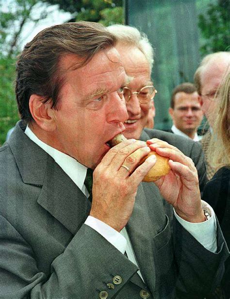 The Social Democratic Governor Of Lower Saxony Gerhard Schroeder Eats A