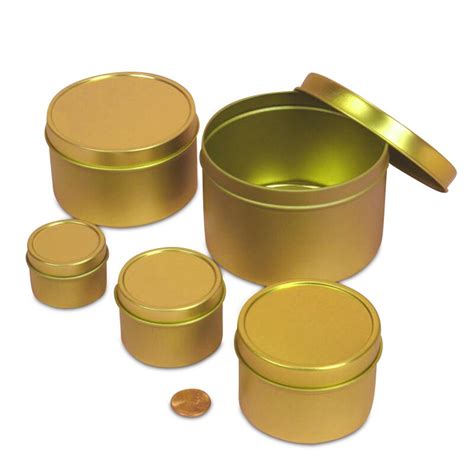 Gold Deep Round Tin Cans Shop With Paper Mart