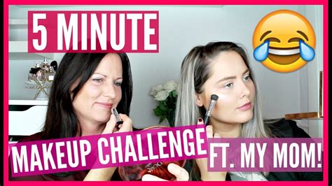 5 Minute Makeup Challenge With My Mom Sanne Skar Youtube