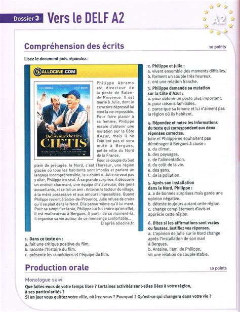 Comprehension Ecrite Delf A2 French Teaching Resources Learn French