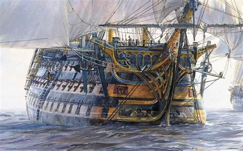 Man Of War Ship Maritime Painting Maritime Art Sailboat Art Nautical