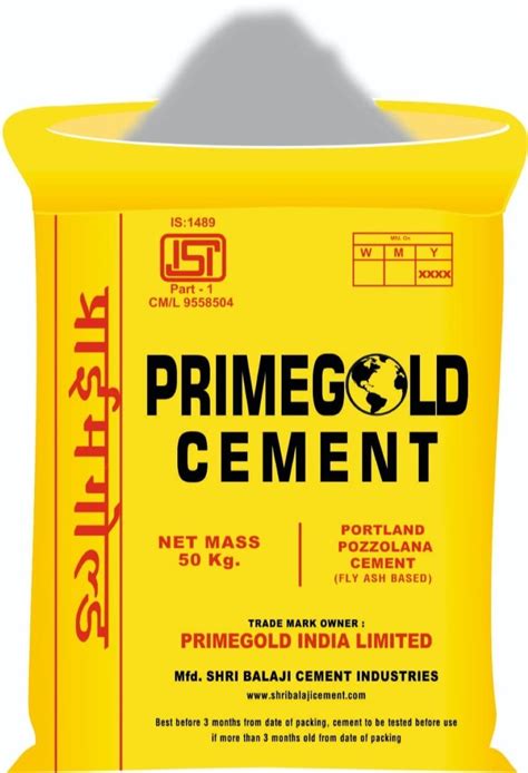 Prime Gold Cement Packaging Size 50 Kg Rs 350 Bag Shri Bala Ji