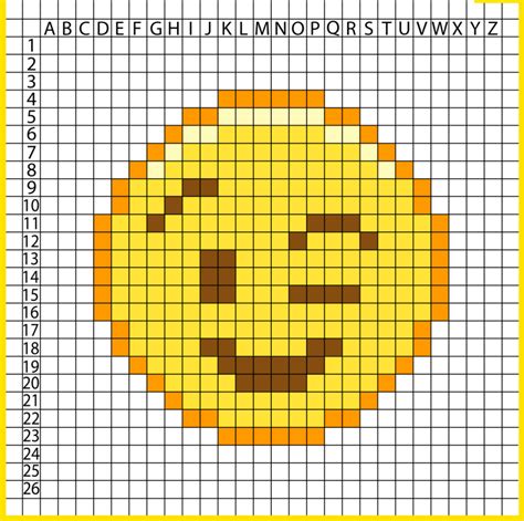 Emoji Wink Pixel Art Free Download Pixelart123de