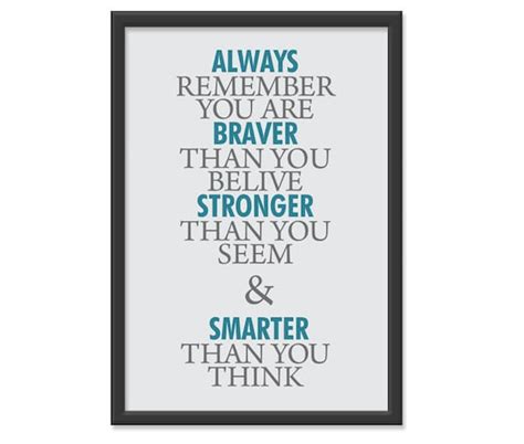 items similar to winnie the pooh always remember you are braver stronger smarter 13x19 wall