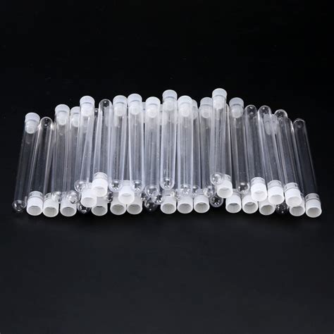 50pcsset Plastic Test Tube Simple Design Test Tube Transparent Clear