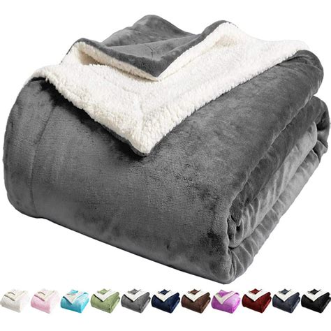 Lbro2m Sherpa Fleece Bed Blanket Queen Size Super Soft Fuzzy Plush Warm Cozy Fluffy Microfiber