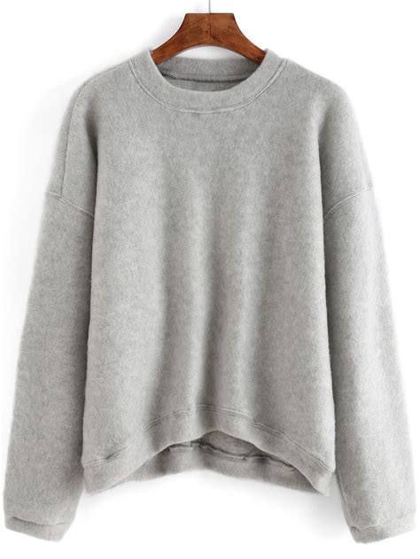 Women High Low Grey Sweatshirt Sweatshirts Grey Sweatshirt Long