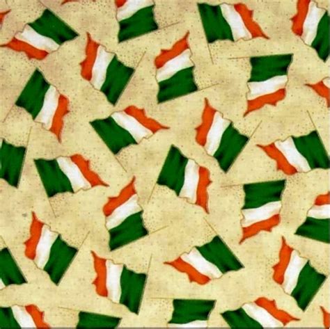 Cotton Fabric Holiday Fabric Luck Of The Irish Flags Of Ireland On