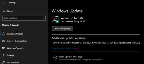 The New Download And Install Now Link Appears In Win10 Version 1903