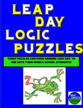 First, you'll find a grid puzzle with a pi day theme. Free Leap Day Logic Puzzles | Middle school activities ...