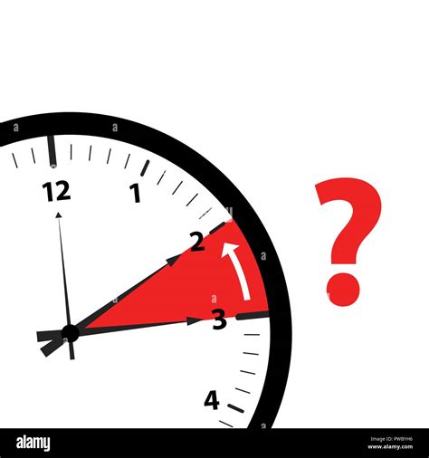 Clock Time Zone Change Icon Image With Red Question Mark Vector