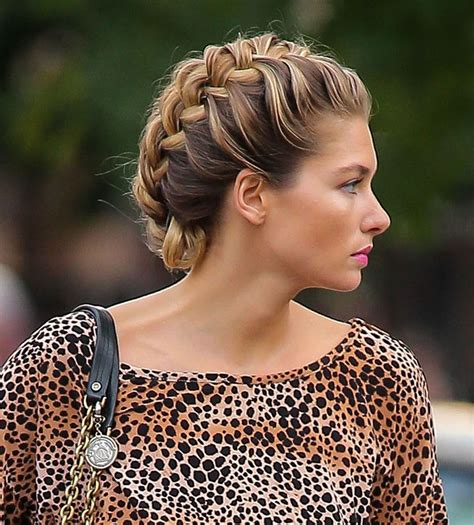 Jessica Hart Braided Updo Curly Hair Styles Long Hair Styles