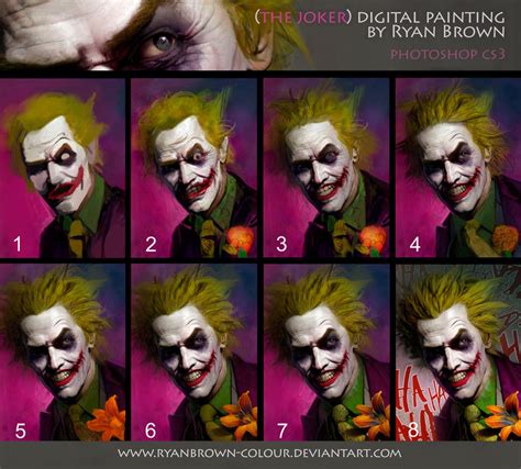 The Joker Digital Painting Step By Step By Ryanbrown Colour On Deviantart