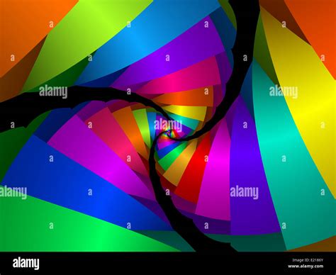 Beautiful Rainbow Psychedelic Spiral Fractal Stock Photo Alamy