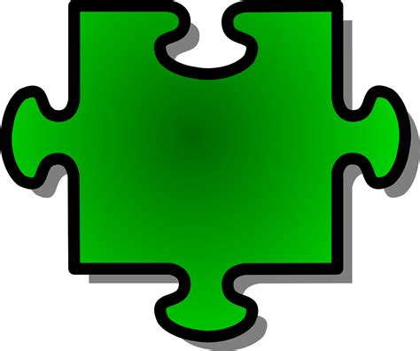 Jigsaw Puzzle Piece Shape Green PNG | Picpng