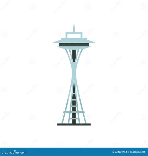 Space Needle Linear Icon Modern Outline Space Needle Logo Conce